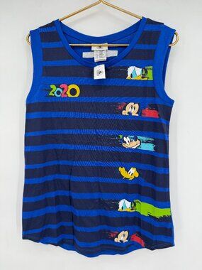 Disney Parks 2020 Walt Disney World Character Striped Tank Top Blue Size M NWT